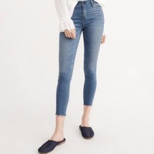 Abercrombie and Fitch Medium Wash High Rise Cropped Legging Jeans 2 Long